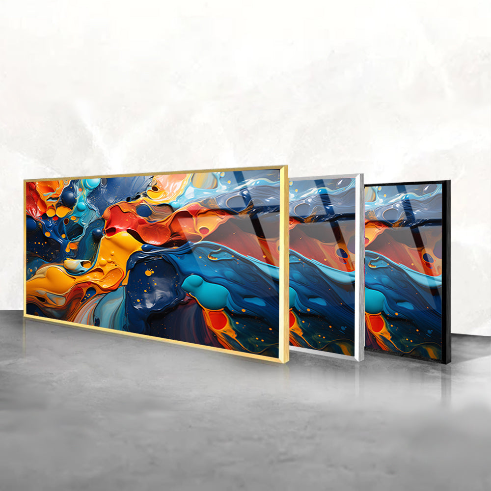 A colorful mixture of acrylic paint art