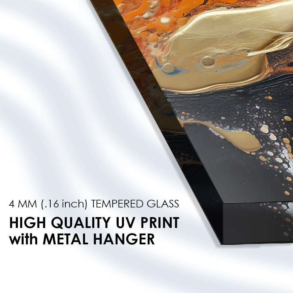 Liquid Color Burst: Tempered Glass Abstract Art