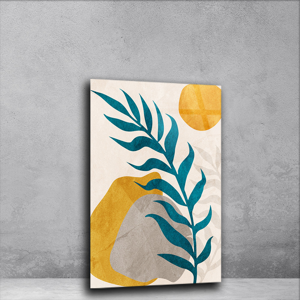Botanical Whispers: Abstract Floral Art on Tempered Glass