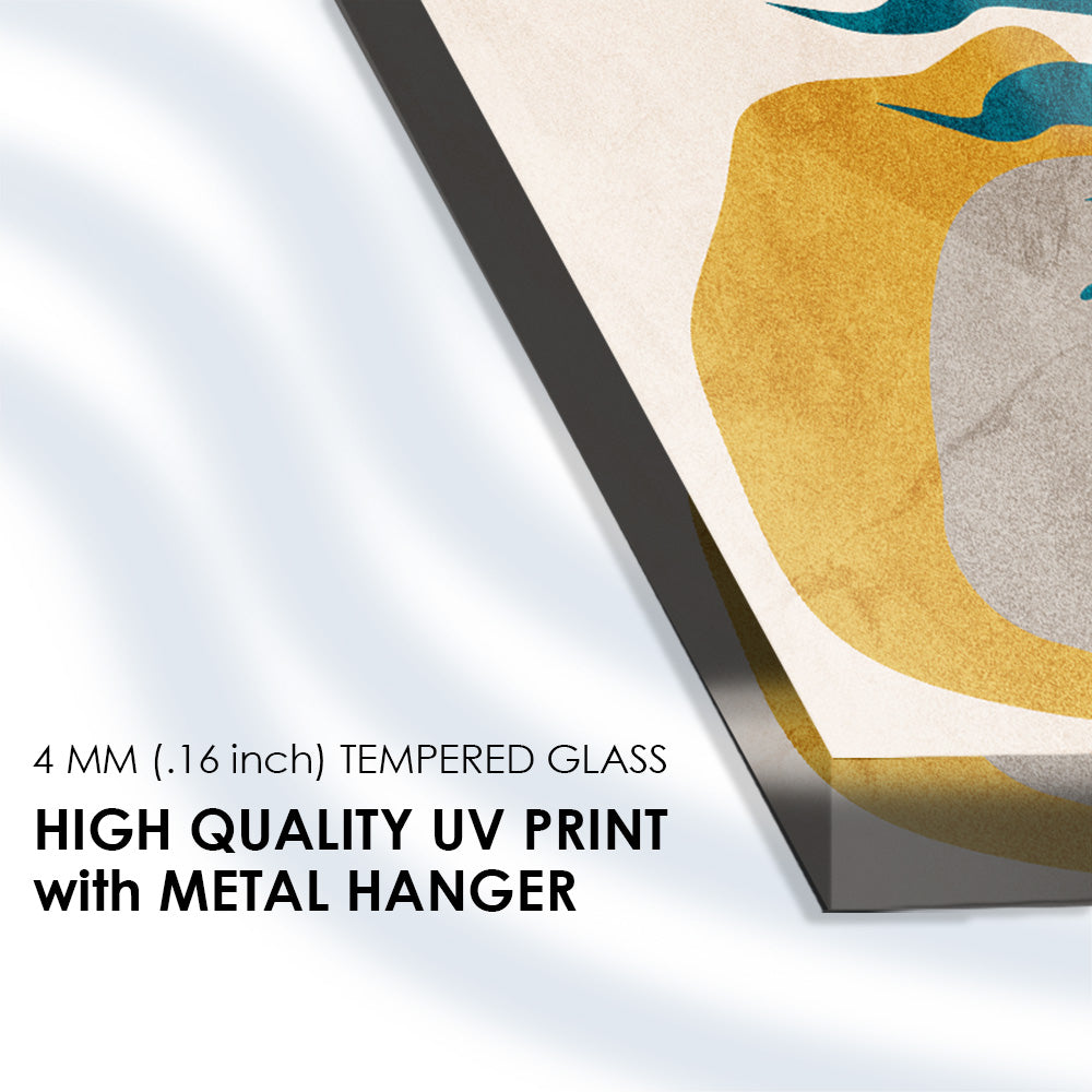 Botanical Whispers: Abstract Floral Art on Tempered Glass