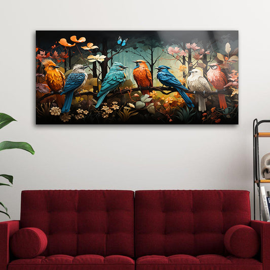 Royal Avian Perch: Tempered Glass Bird Portrait