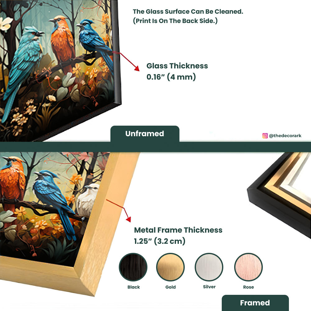 Royal Avian Perch: Tempered Glass Bird Portrait