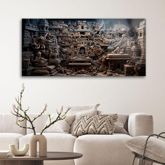 Civic Clay Sculptures: Tempered Glass Art Display