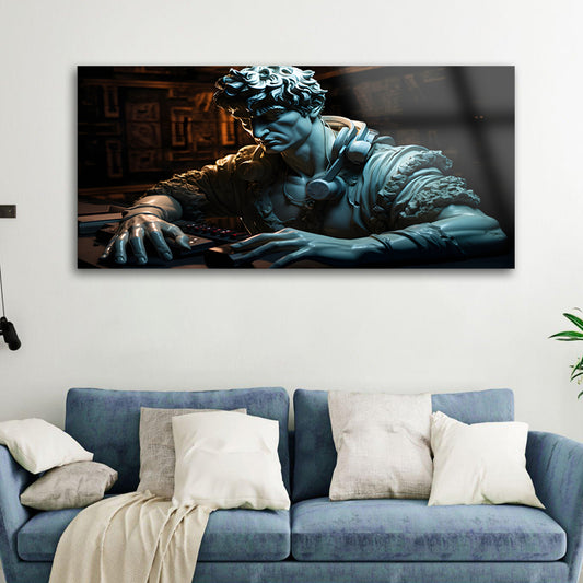 Nightclub Icon: Tempered Glass DJ Statue Portrait