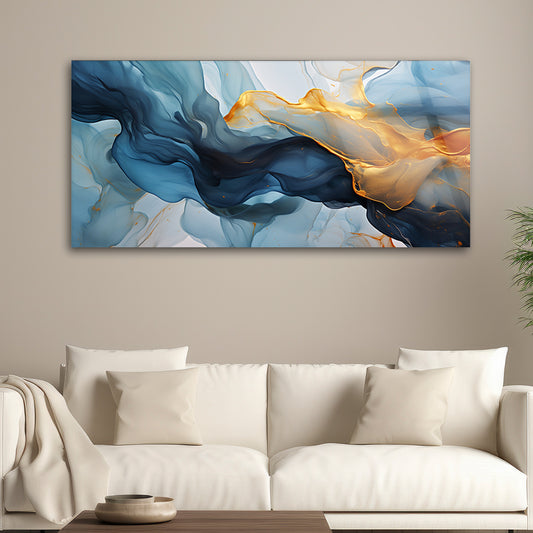 Marble Splash Abstract: Tempered Glass Abstract Art