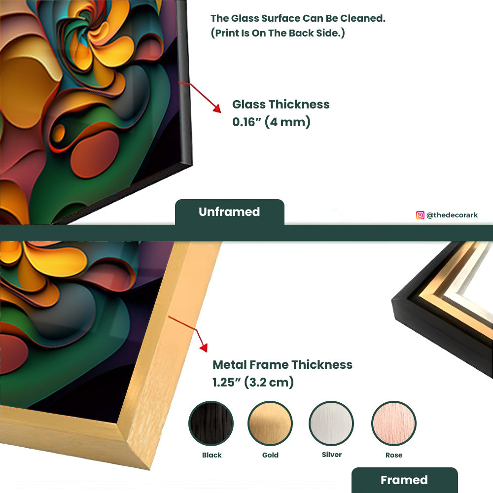 Swirling Hues: Multicolored Swirls in Abstract Glass Art