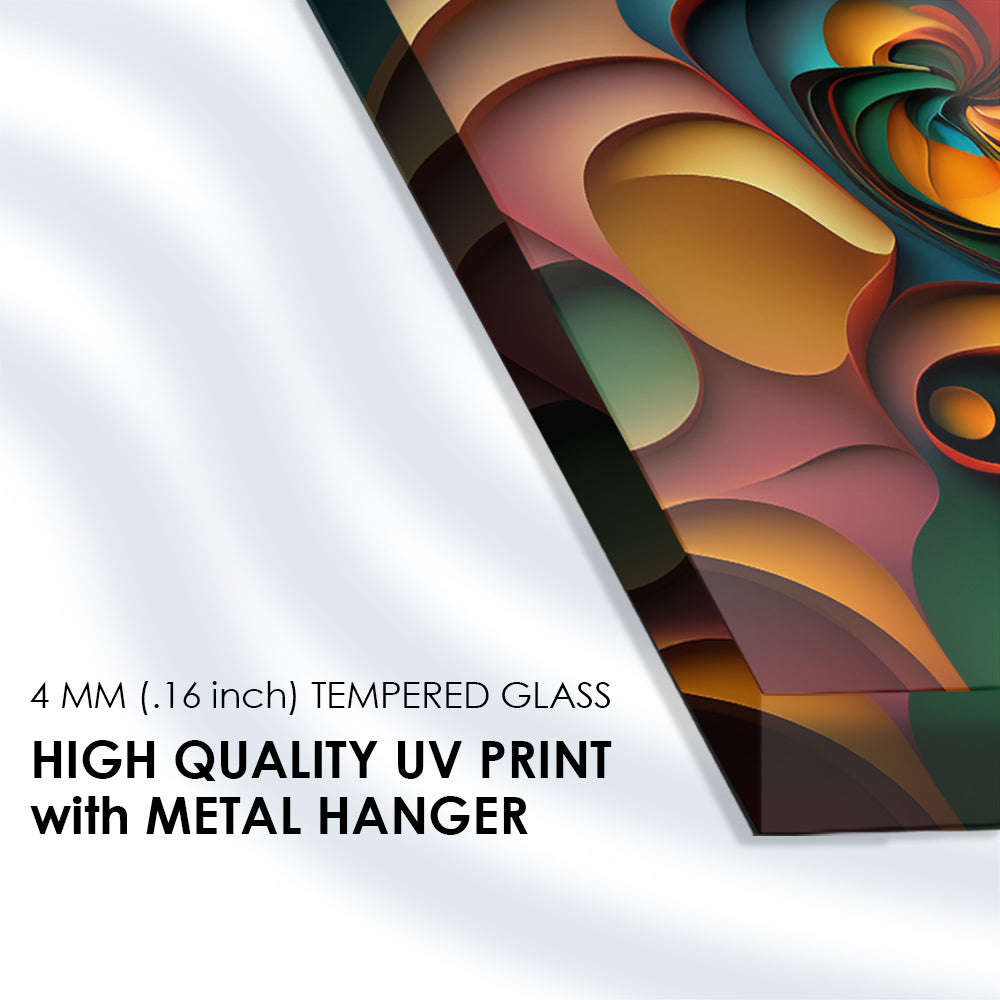 Swirling Hues: Multicolored Swirls in Abstract Glass Art
