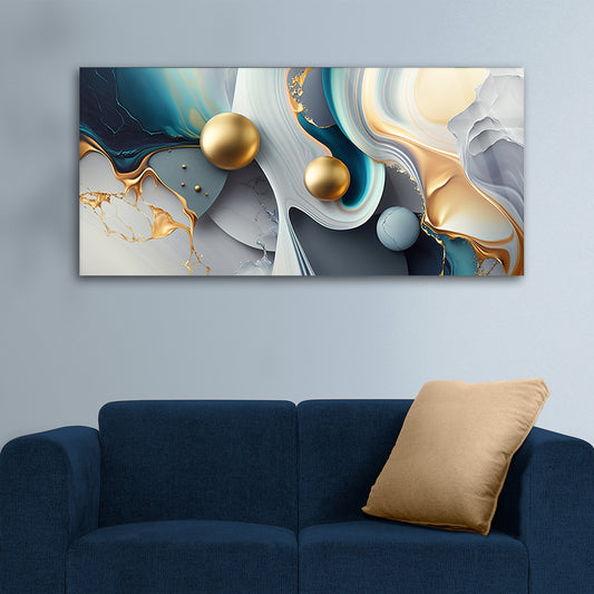 Marble Green: Tempered Glass Modern Texture Art