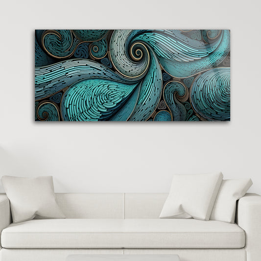 Swirling Magnificence: Tempered Glass Modern Art
