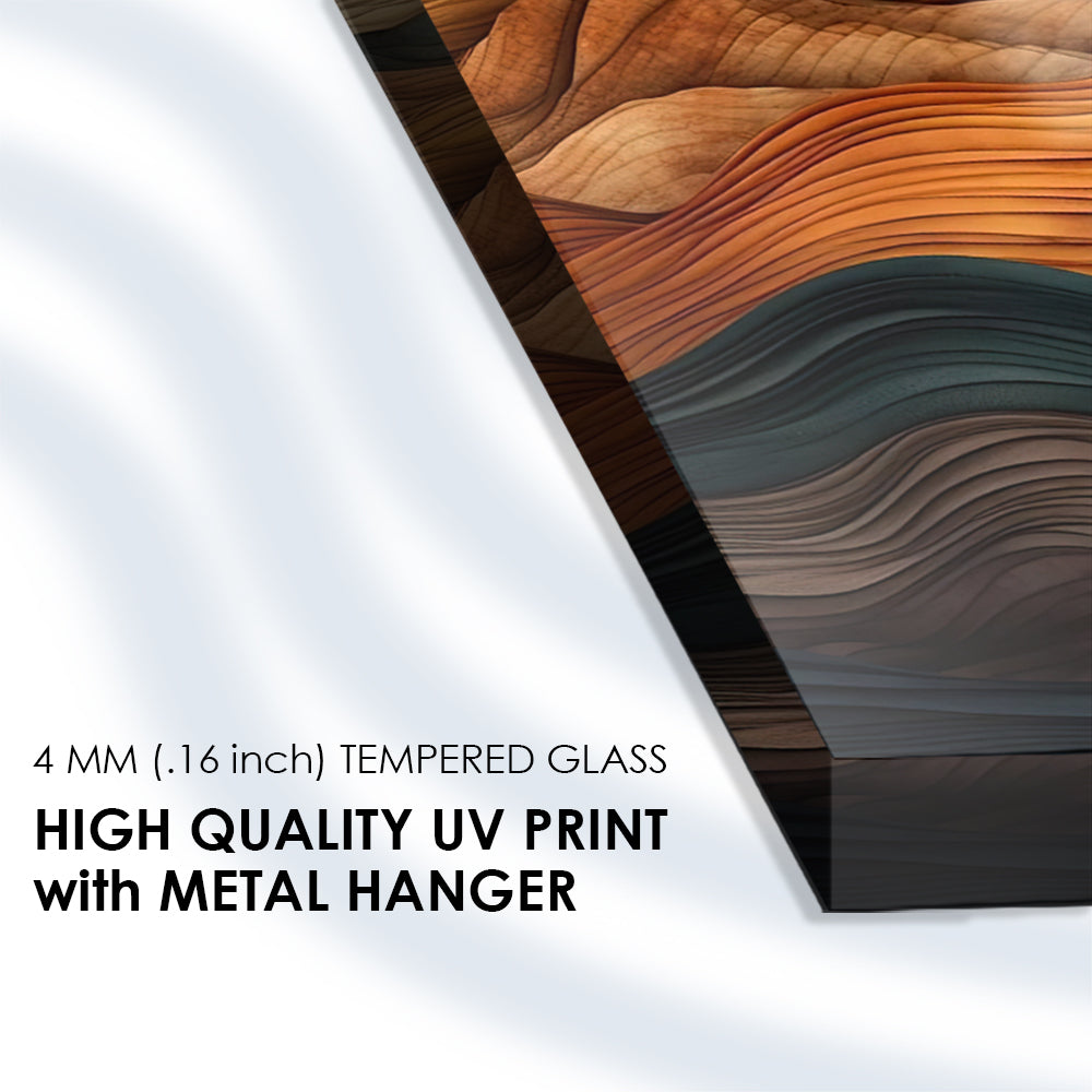 Colorful Waves: Tempered Glass Abstract Painting