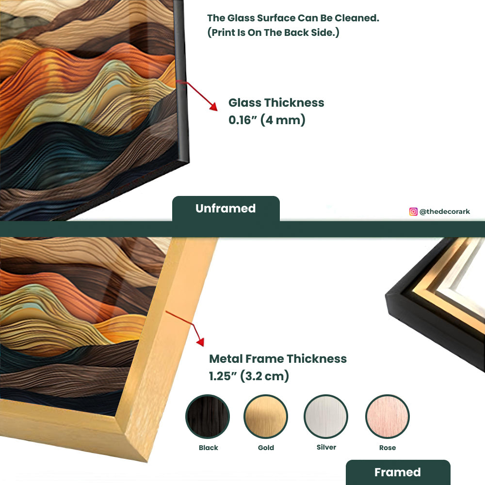 Colorful Waves: Tempered Glass Abstract Painting