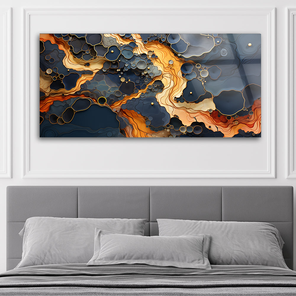 Gothic Luxury: Tempered Glass Abstract Pattern Art