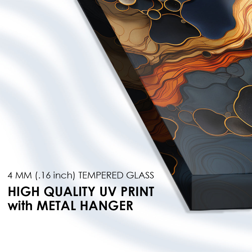 Gothic Luxury: Tempered Glass Abstract Pattern Art