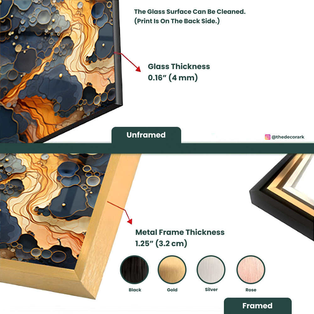 Gothic Luxury: Tempered Glass Abstract Pattern Art