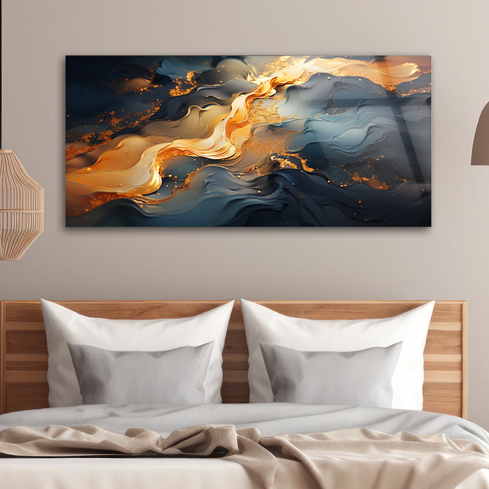Epoxy Resin Gold: Tempered Glass Abstract Art