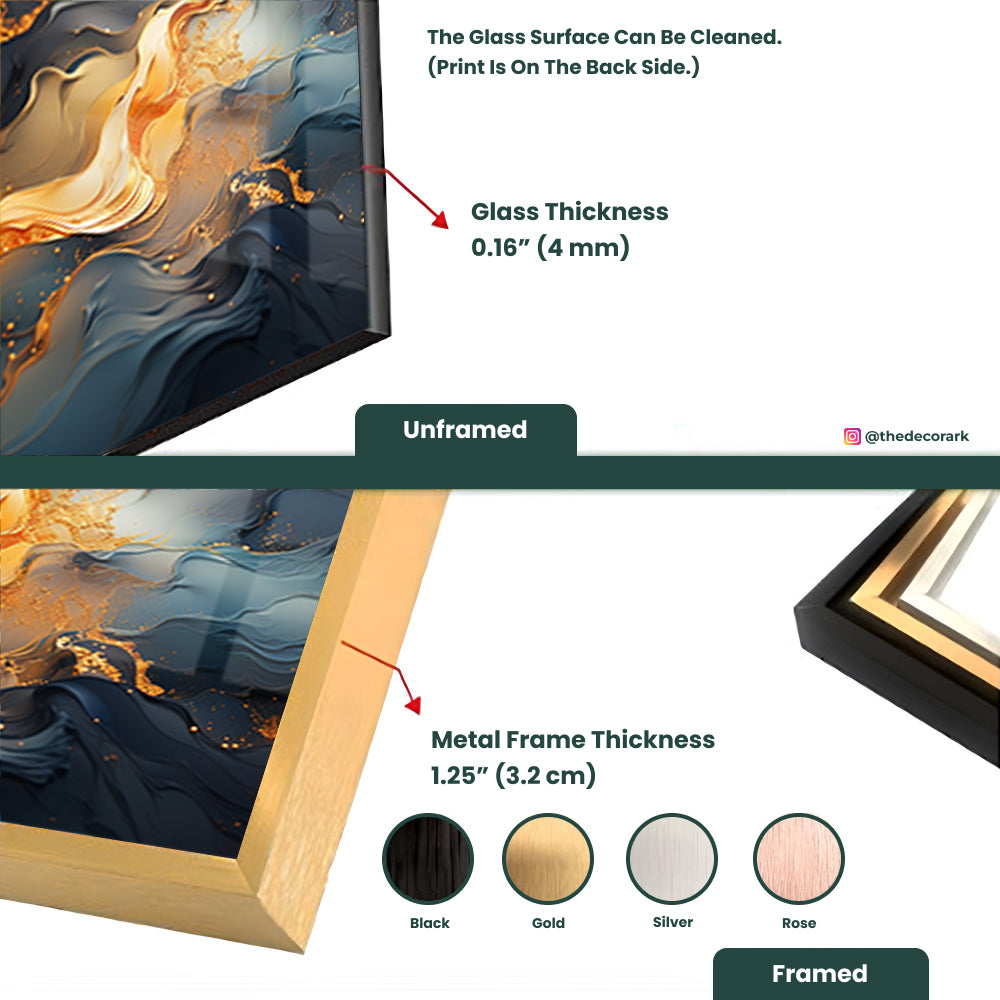 Epoxy Resin Gold: Tempered Glass Abstract Art