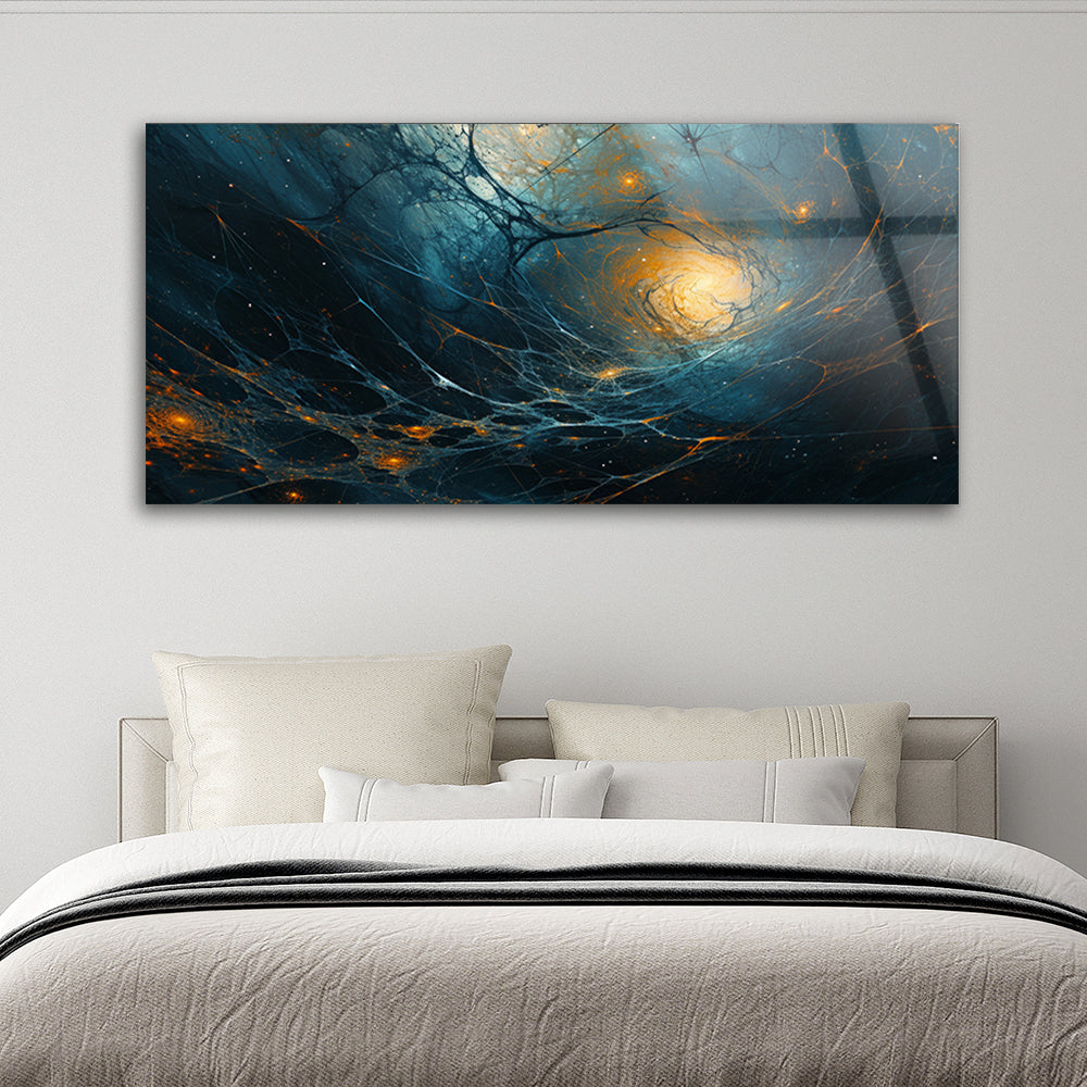 Spiral Chaos: Tempered Glass Abstract Art