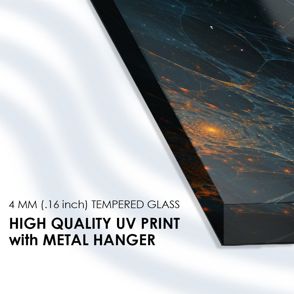 Spiral Chaos: Tempered Glass Abstract Art