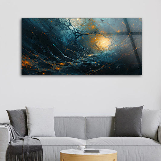 Spiral Chaos: Tempered Glass Abstract Art