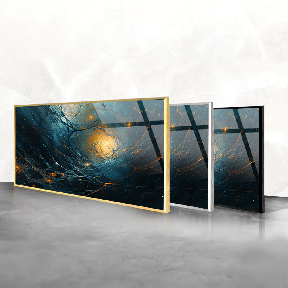 Spiral Chaos: Tempered Glass Abstract Art