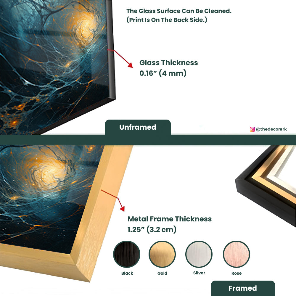 Spiral Chaos: Tempered Glass Abstract Art