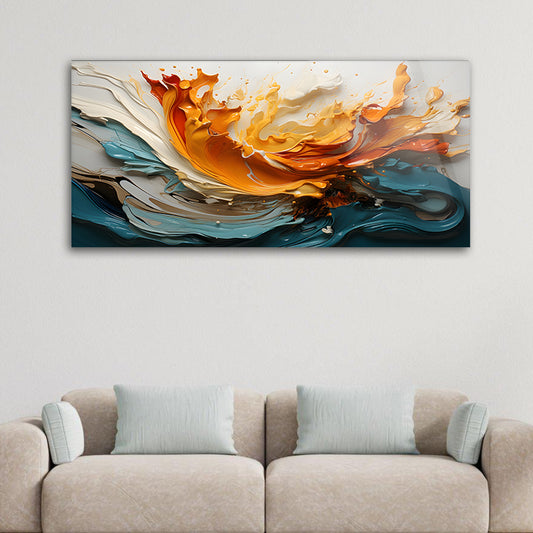 Multicolored Liquid: Tempered Glass Abstract Painting