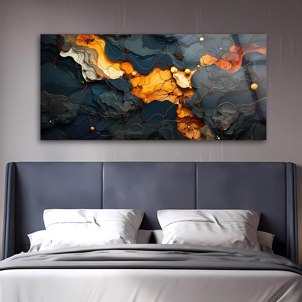 Gold Marble Texture: Tempered Glass Abstract Art