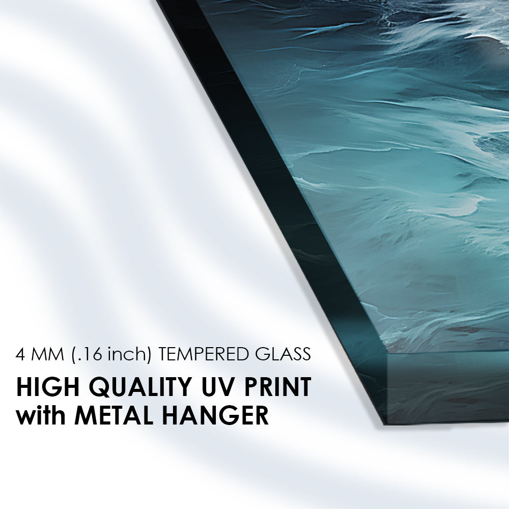 Waterfall Wonderland: Tempered Glass Abstract Art