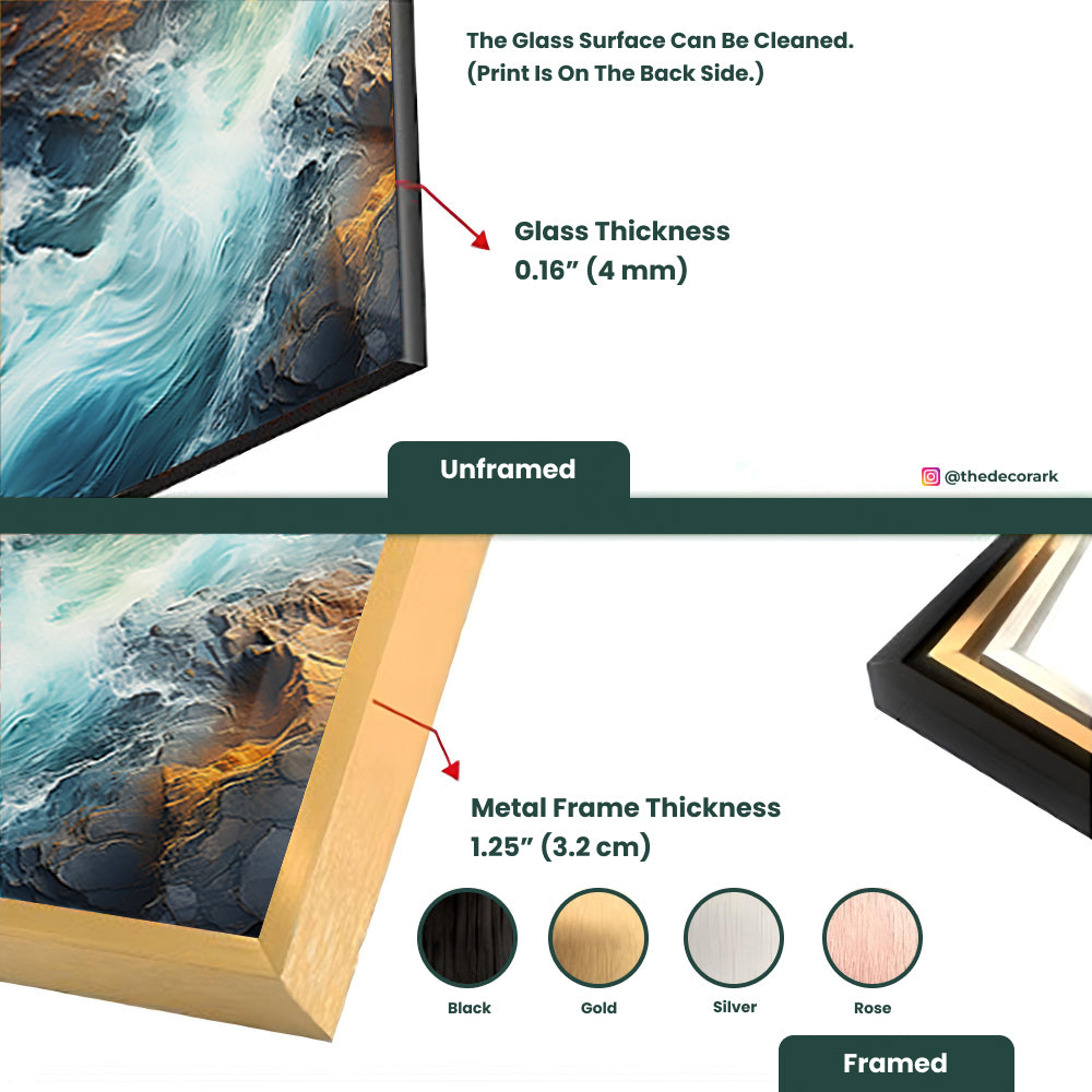 Waterfall Wonderland: Tempered Glass Abstract Art