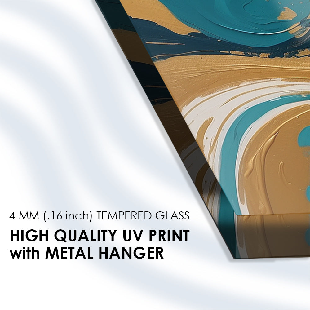 Multicolored Marble: Tempered Glass Abstract Painting