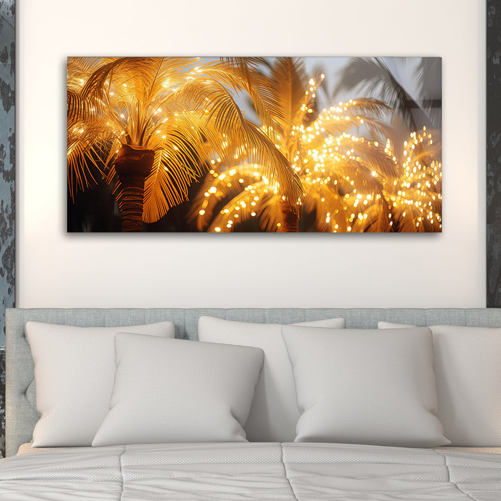 Tropical Lights: Tempered Glass Palm Tree Art
