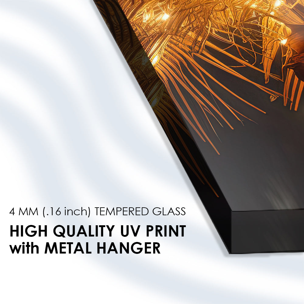 Tropical Lights: Tempered Glass Palm Tree Art