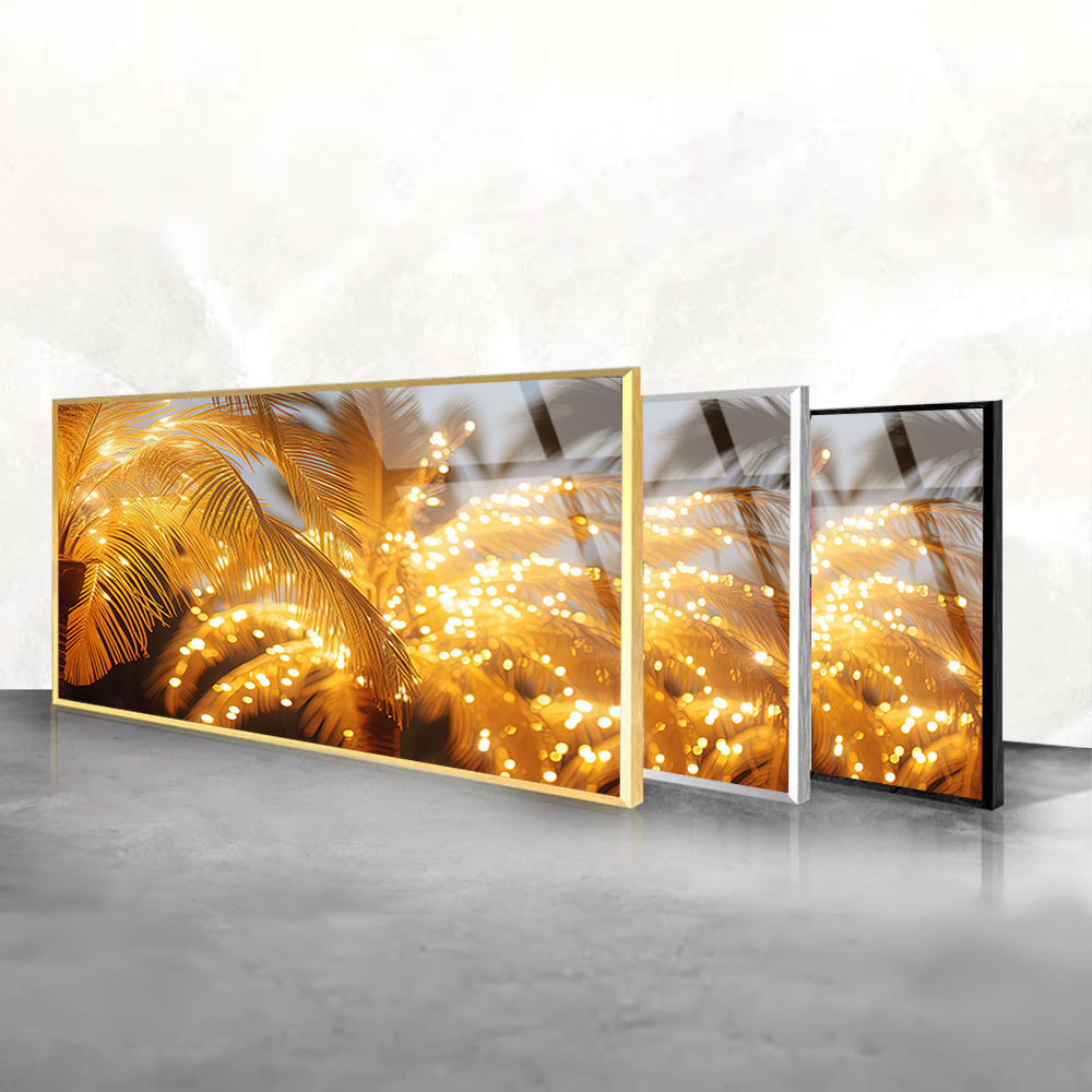 Tropical Lights: Tempered Glass Palm Tree Art