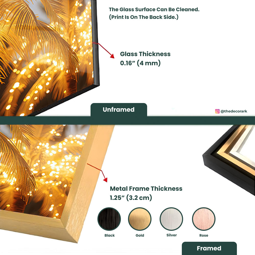 Tropical Lights: Tempered Glass Palm Tree Art