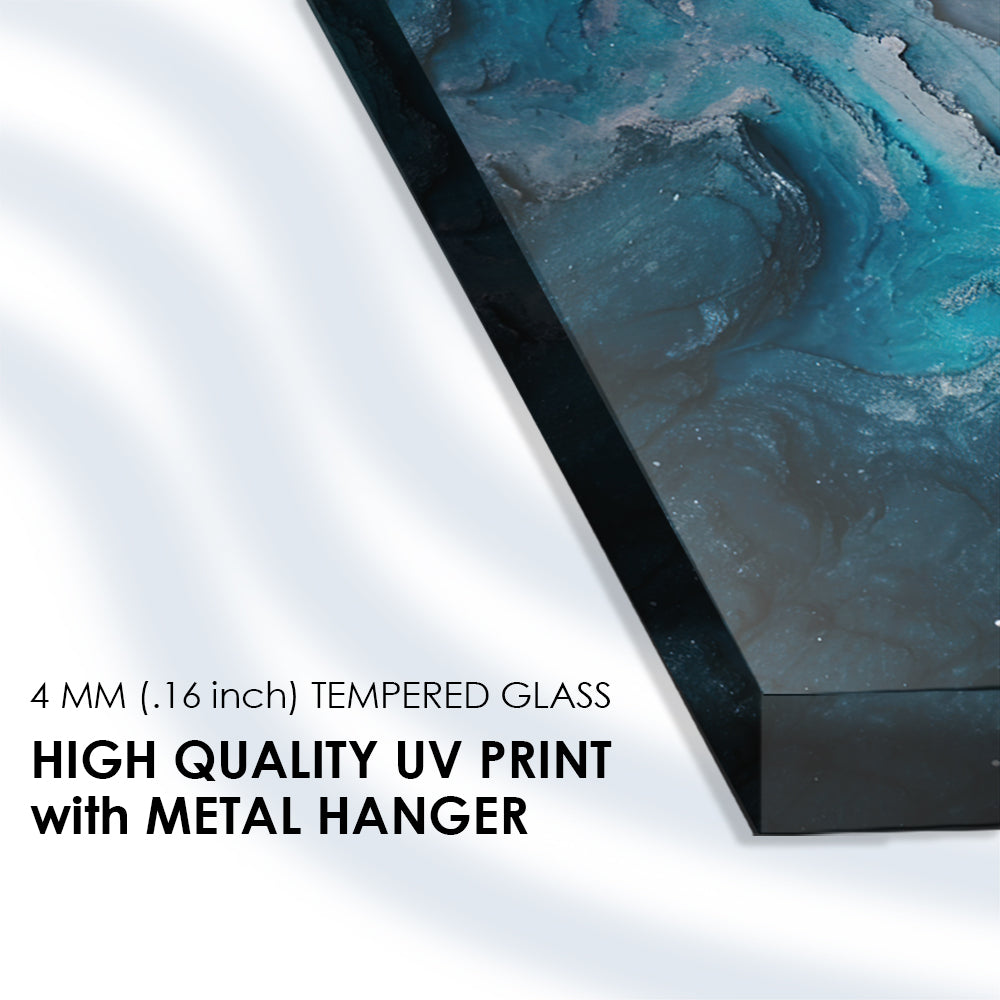 Colorful Stone Texture: Tempered Glass Abstract Art