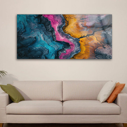 Colorful Stone Texture: Tempered Glass Abstract Art