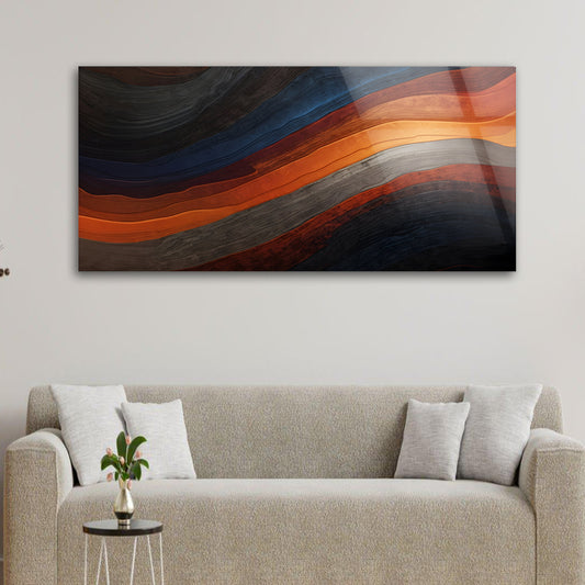 Colorful Striped Surface: Tempered Glass Abstract Art