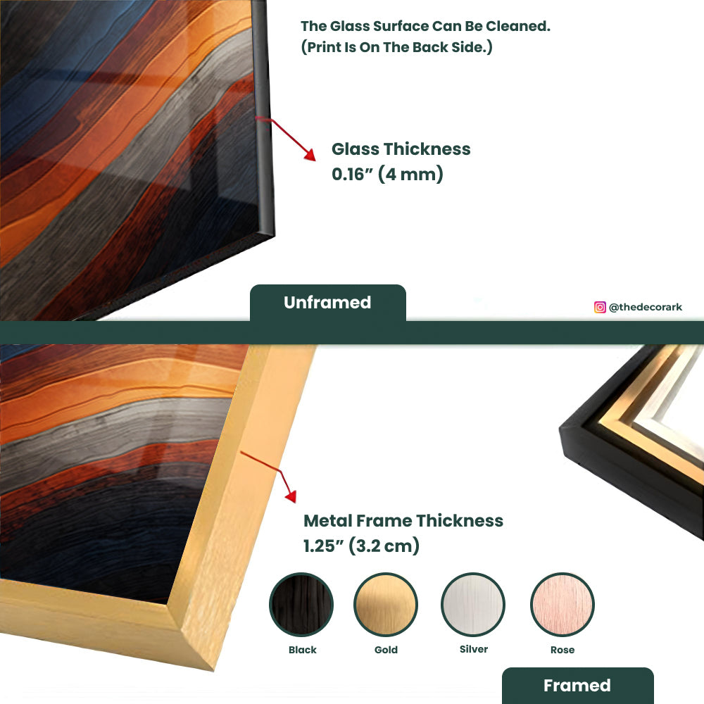 Colorful Striped Surface: Tempered Glass Abstract Art