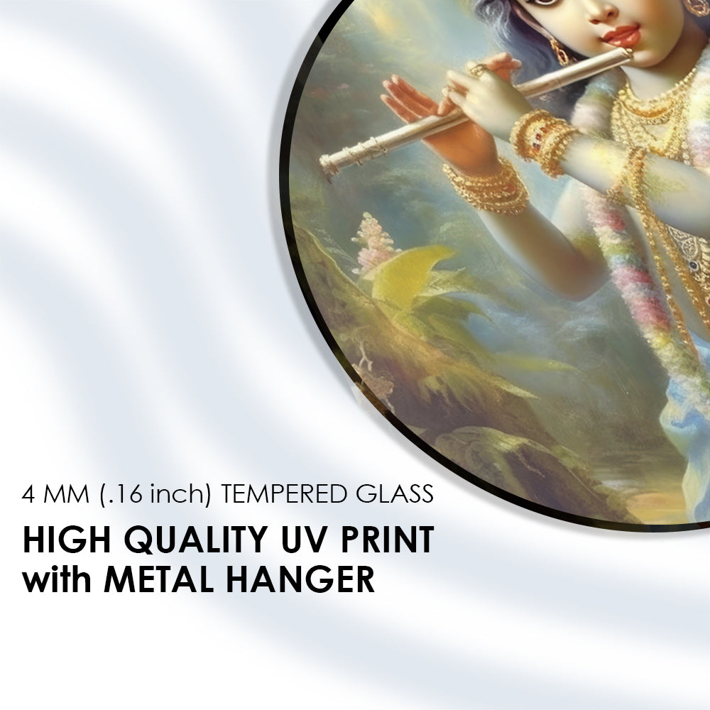 Flute Melody Child Glass Art