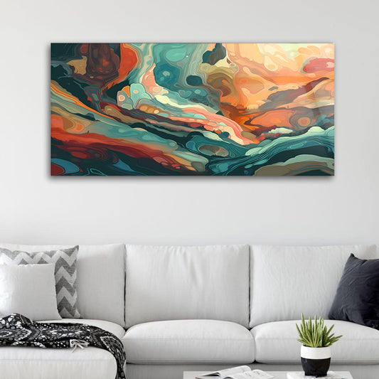 Colorful Agate Stone Close-Up: Tempered Glass Abstract Art