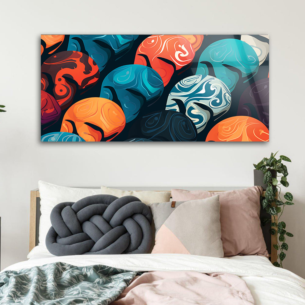 Colorful Modern Abstract Pattern: Tempered Glass Art