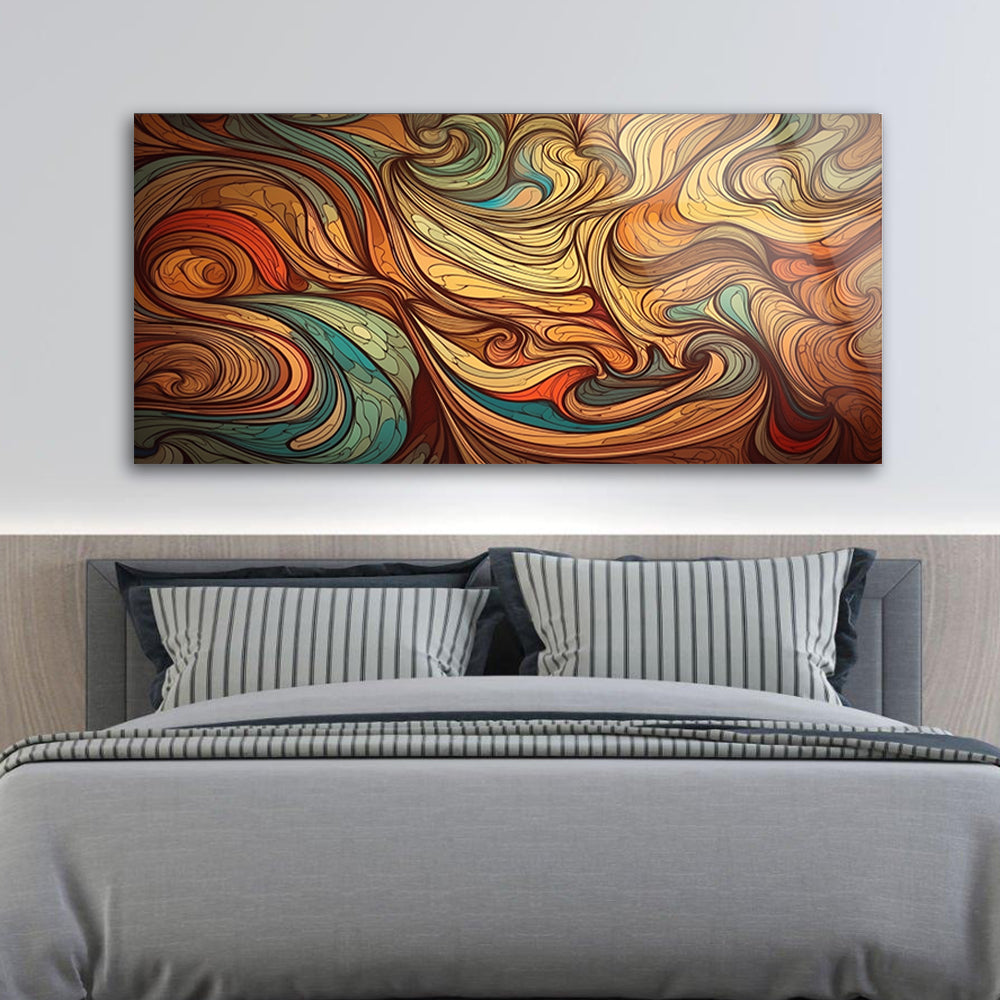 Fluid Wave Pattern: Tempered Glass Abstract Art