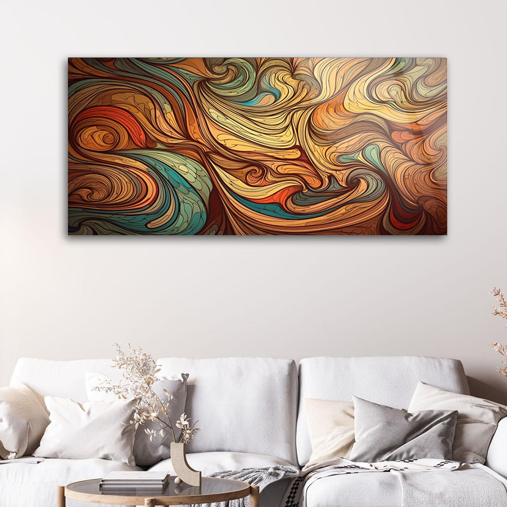 Fluid Wave Pattern: Tempered Glass Abstract Art