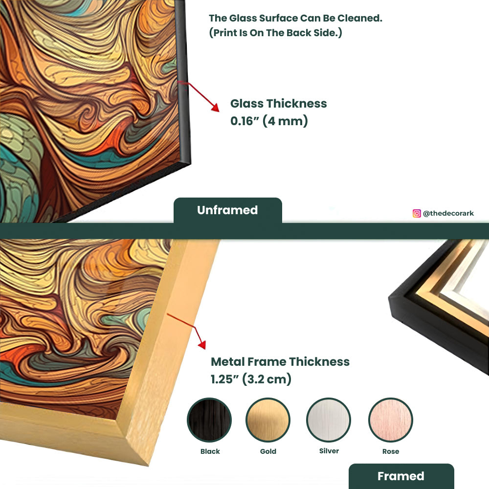 Fluid Wave Pattern: Tempered Glass Abstract Art