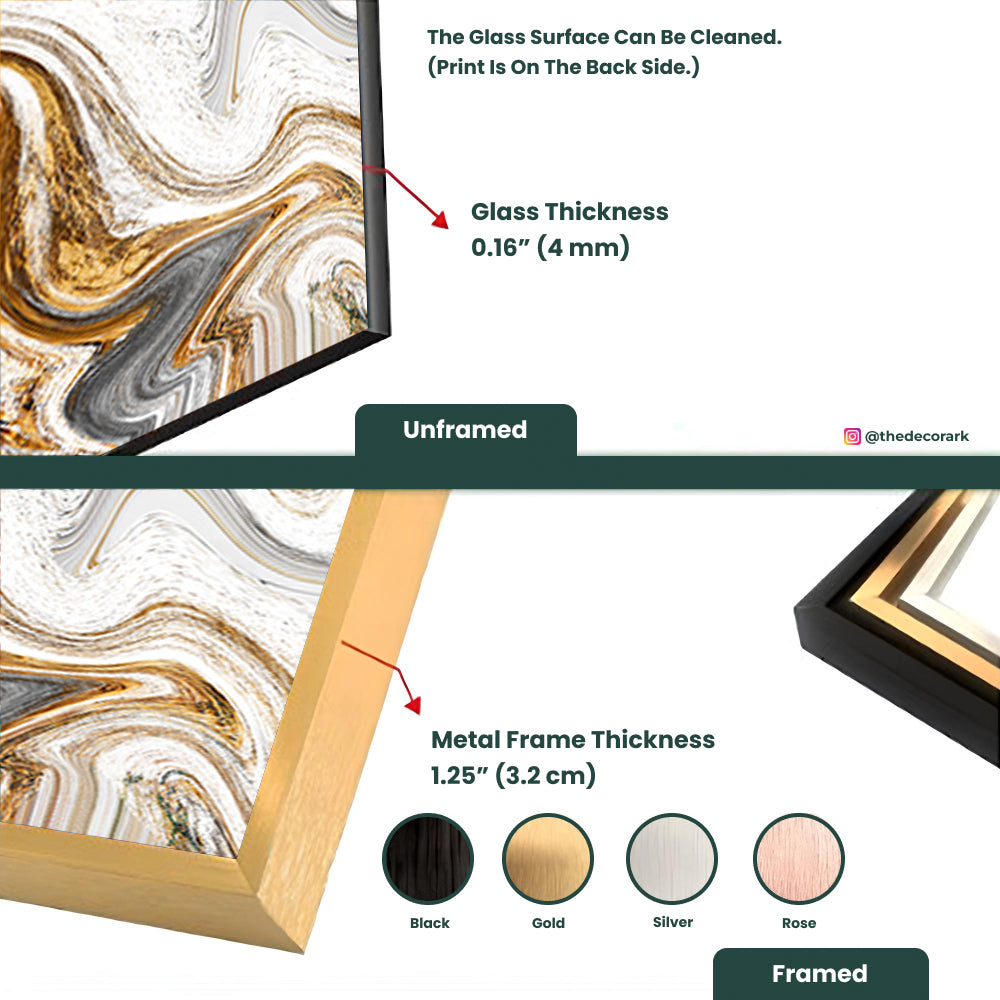 Colorful Marbling Paint: Tempered Glass Abstract Art