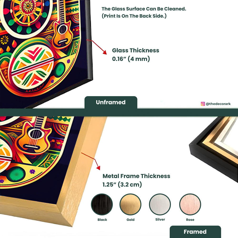 Vibrant Fiesta: Colorful Mexican Art on Tempered Glass