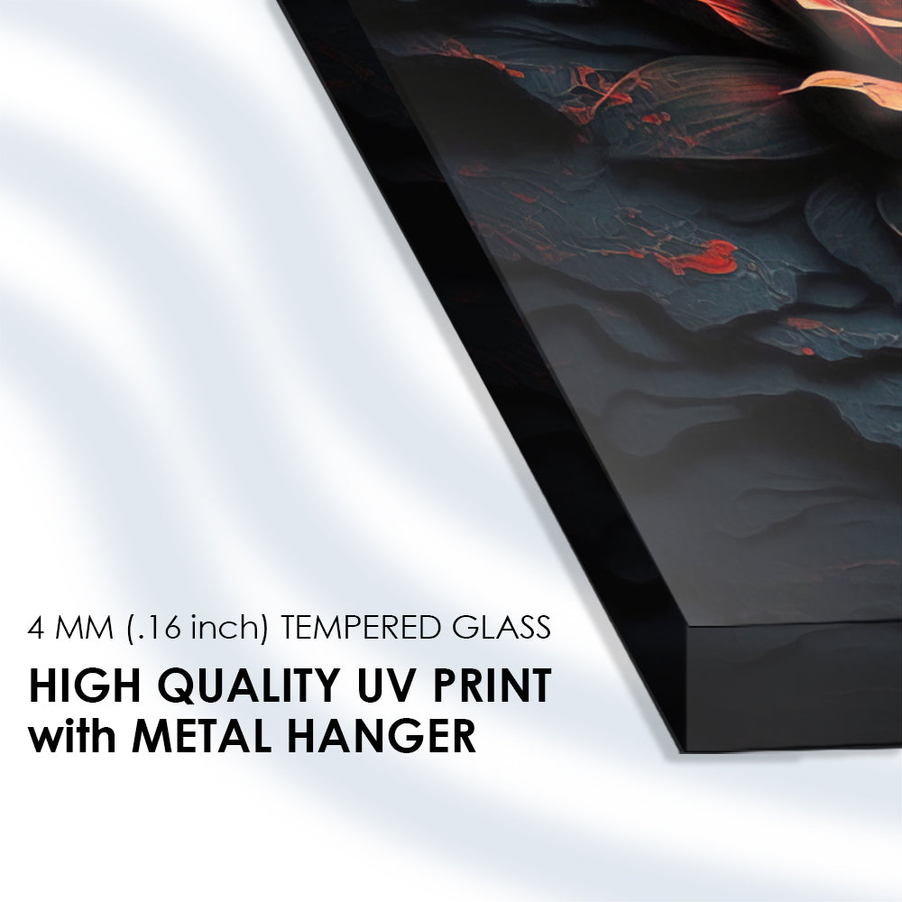 Beautiful Buddha with Flowers: Tempered Glass Artistic Painting