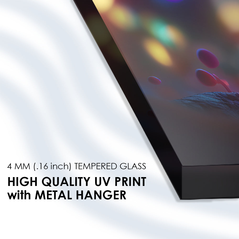 Enchanted Forest Mushrooms: Tempered Glass Art