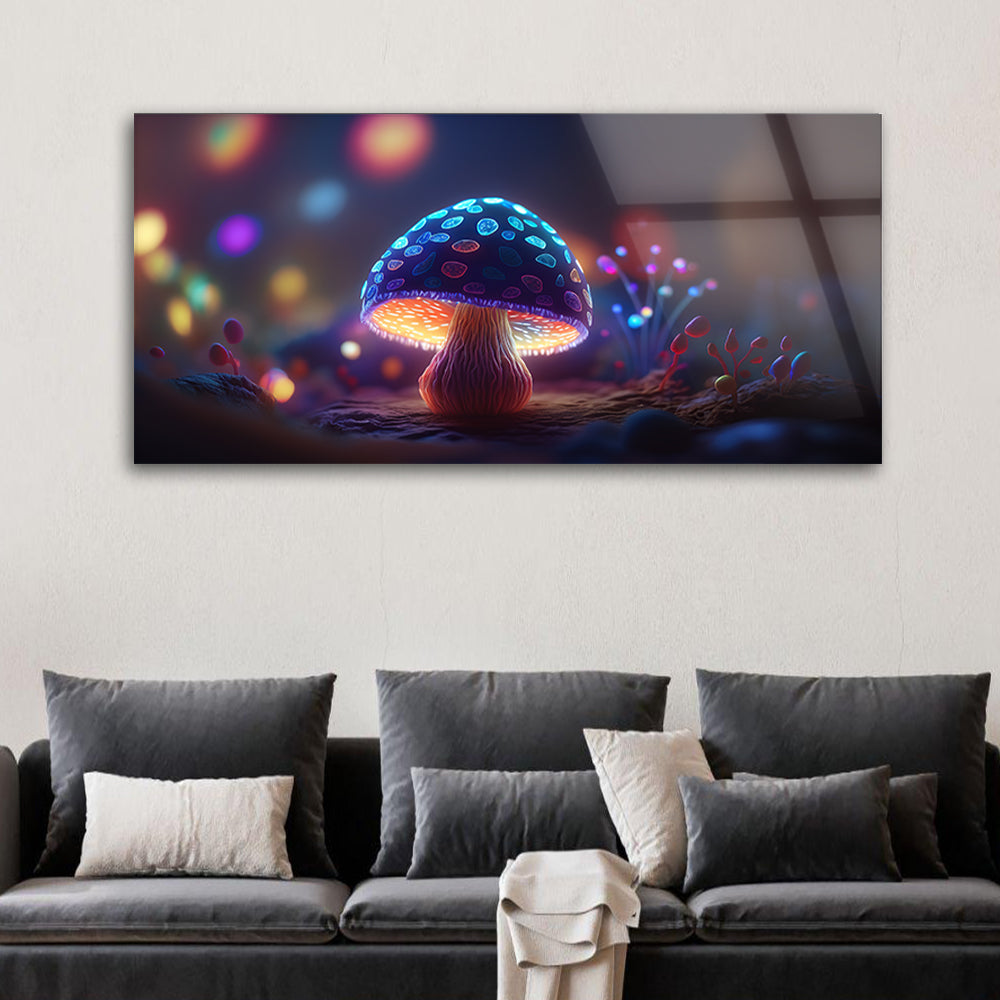 Enchanted Forest Mushrooms: Tempered Glass Art
