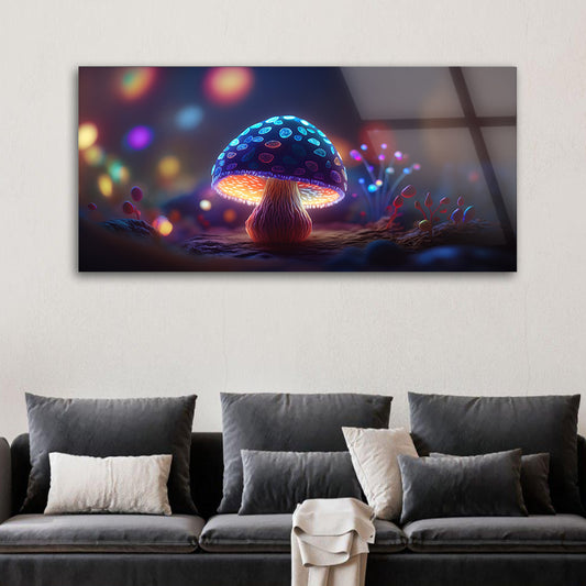 Enchanted Forest Mushrooms: Tempered Glass Art